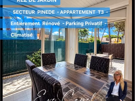 appartement à vendre 3 pièces le cap d'agde (34)  rez de jardin  secteur pinede proche ten