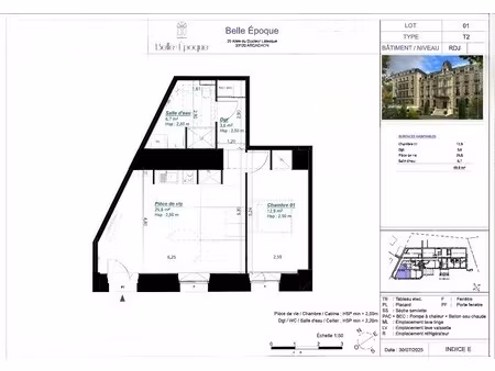 t2 de 49 m² au sein de la résidence de prestige belle époque