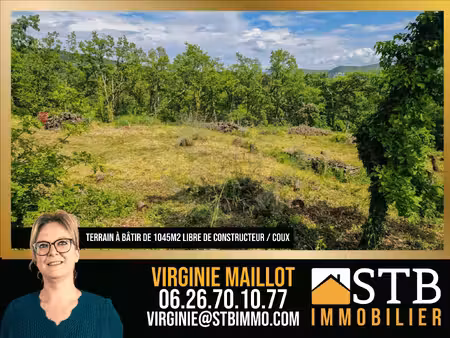 achat terrain 1 045m² coux 07000
