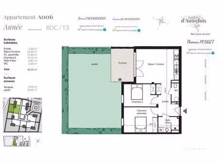 location appartement 3 pièces 60m² lespinasse 31150