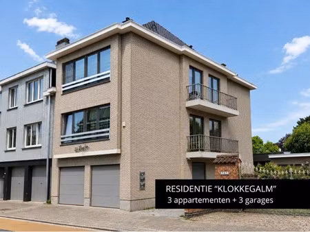 residentie “klokkegalm” – opbrengsteigendom met 3 appartementen en 3 garages