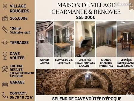 vends grande maison de village