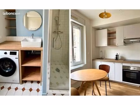 t2 meublé 34 m² – refait à neuf – lumineux – balcon – centre-ville
