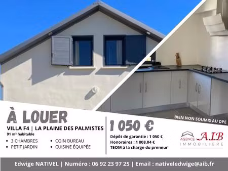 location maison 4 pièces 91m² la plaine des palmistes 97431