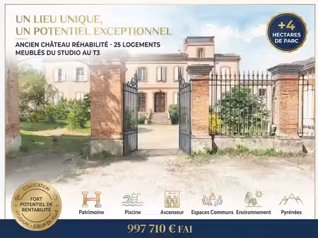 à vendre ancien château réhabilité parc +4 hectares