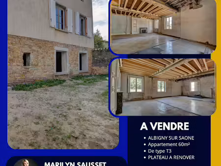 vente appartement 3 pièces 60 m² à albigny-sur-saône (69250)  149 000 €