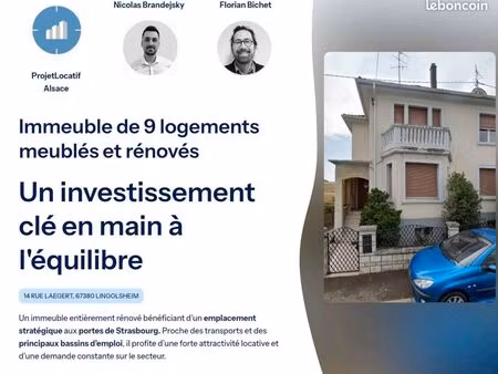 studio entièrement rénové loué et meublé - 6 600/an