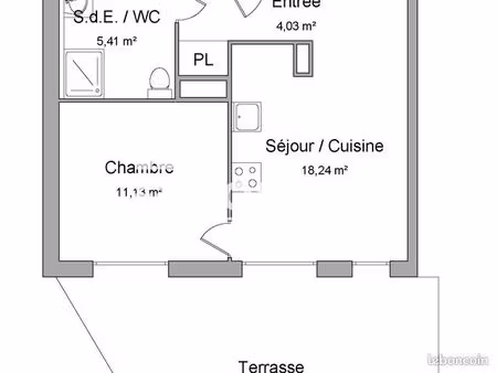 appartement 2 pièces 38 m²