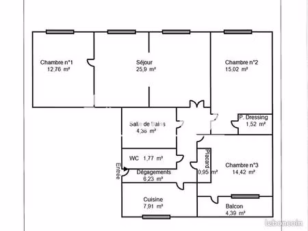 appartement 5 pièces 90 m²