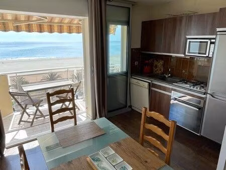 canet-plage  t2 face mer  46m2 traversant  wifi fibre inclus