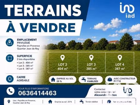 terrain constructible viabilisé à vendre