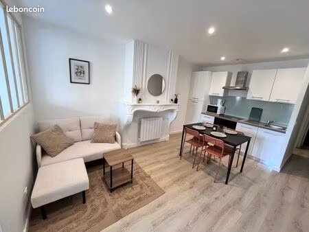 t2 meublé rénové 33m² - centre-ville - cave - tv - disponible