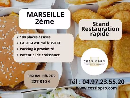 restauration rapide / fastfood à vendre