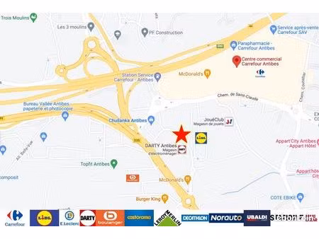 bureau 25m2 antibes-sophia a8 lidl géant-carrefour