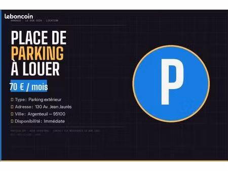 place de parking extérieure à louer dans résidence - jaures