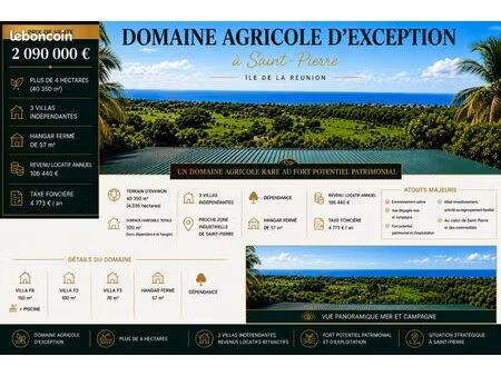 domaine agricole d'exception – saint-pierre – île de la réunion