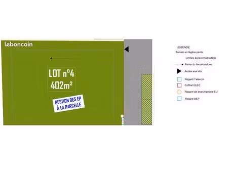 terrain 402 m²