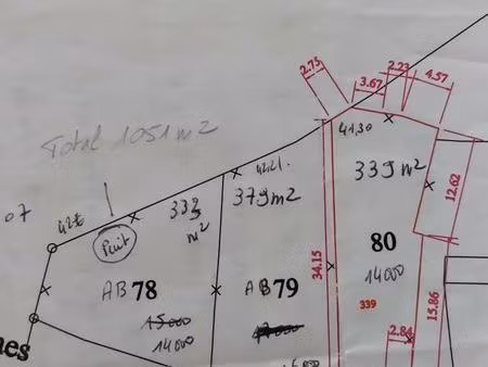 terrain de 1051 m2 non viabilisé à vendre à ercé-en-lamée 35620