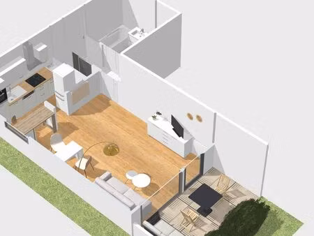charmant studio de 35m2 en rdc avec terrasse et place de parking