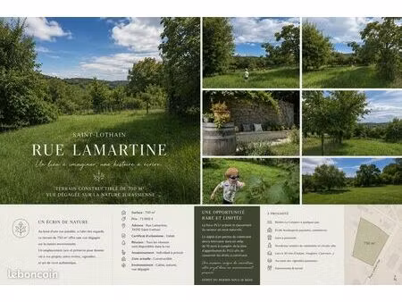 terrain constructible 750 m² – vue nature exceptionnelle – saint-lothain (jura)