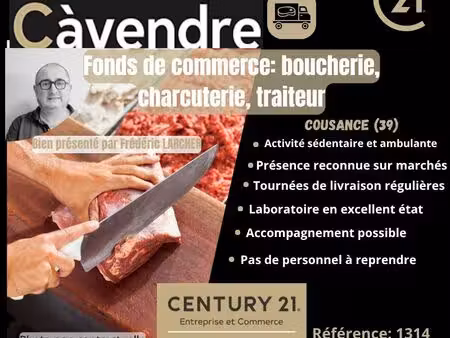 boucherie  fonds de commerce 500 m² cousance
