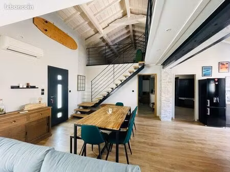 location annuelle meublée – maison contemporaine avec mezzanine de 130 m tarnos – à 5 min 