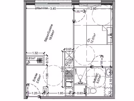appartement 2 pièces 40 m²