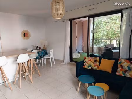 meublé t3 2 chambres 66m2 garage terrasse port marianne