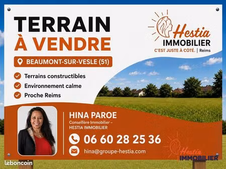 terrain 1567 m² beaumont-sur-vesle