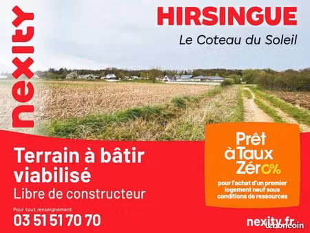 terrain constructible de 532 m2 à hirsingue  à 10 min d'altkirch et à proximité de mulhous