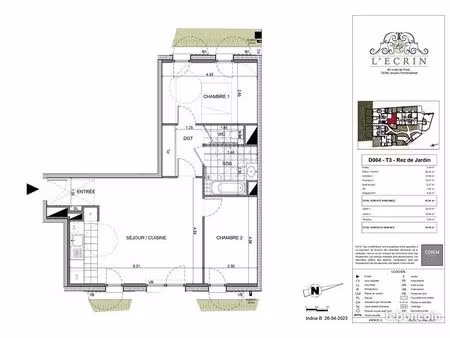 appartement 3 pièces 66 m²
