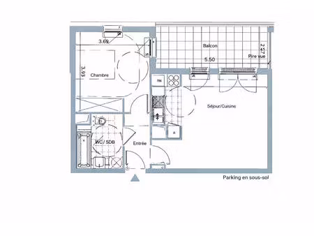appartement 2 pièces à vendre à guyancourt - quartier le village