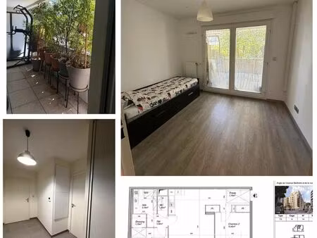t3 meublé récent 67 m² – terrasse  climatisation – proche monplaisir / tram t2