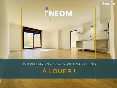 grand t2 avec jardin - ville saint denis