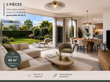 appartement à vendre huningue 3 pièce(s) 58m2 281 096€
