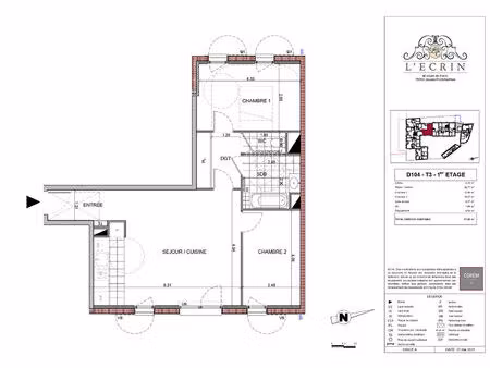 appartement jouars pontchartrain 3 pièce(s) 67.30 m2