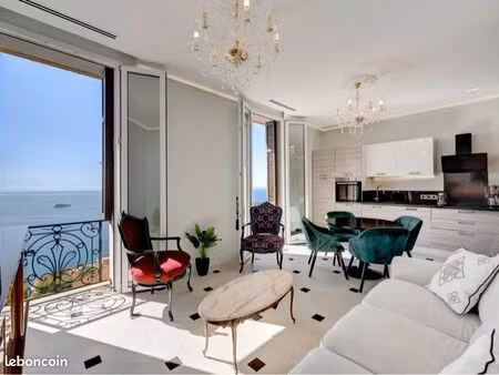 roquebrune-cap-martin – vue mer panoramique  terrasse 35 m²  garage 25 m²  aux portes de m