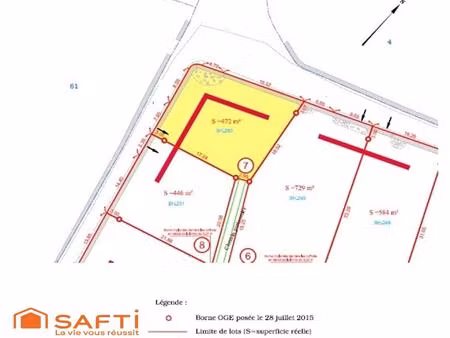 terrain de 472 m² viabilisée (lot 7) – le puy