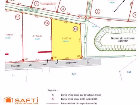 terrain de 527 m² viabilisée (lot 15) – le puy
