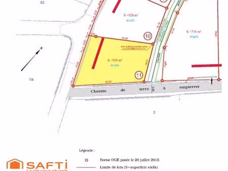 terrain de 543 m² viabilisée (lot 11) – le puy
