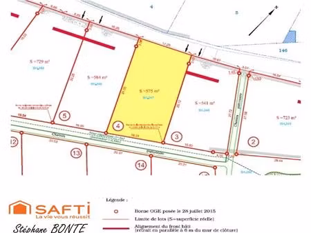 terrain de 575 m² viabilisée (lot 4) – le puy