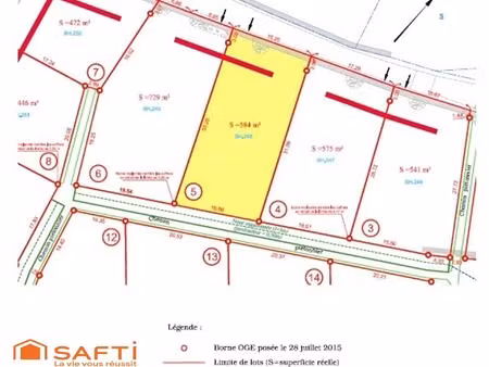 terrain de 584 m² viabilisée (lot 5) – le puy