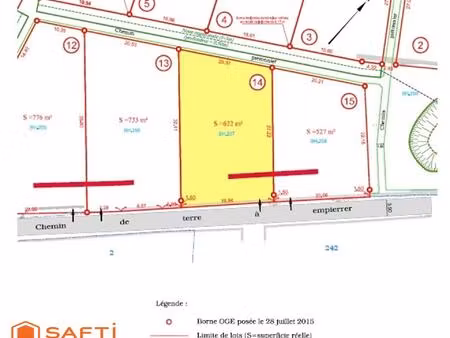 terrain de 622 m² viabilisée (lot 14) – le puy