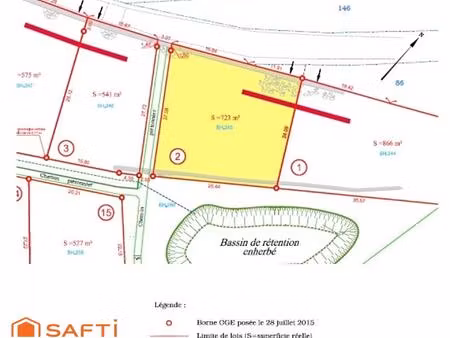 terrain de 723 m² viabilisée (lot 2) – le puy