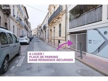 place de parking dans résidence sécurisée secteur clémenceau-figuerolles
