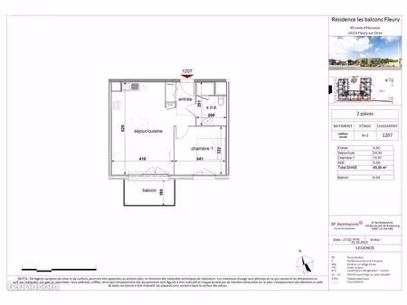 appartement 2 pièces 45 m²