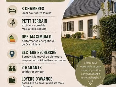 cherche maison à louer