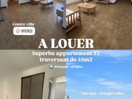 location meublée appartement 2 pièces 45 m² à hyeres (83400)  795 €