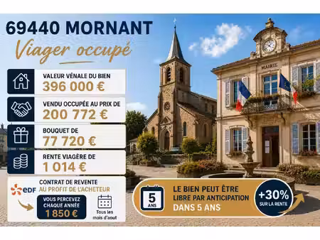 mornant-viager occupé temporaire - maison individuelle- terr
