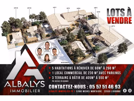 vente terrain 405 m² libourne (33500)